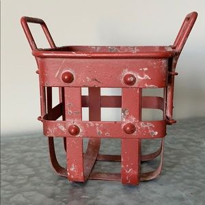 Small red metal basket